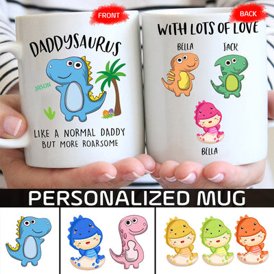 89Customized Personalized Mug Family Daddysaurus Normal Daddy Dinosaur