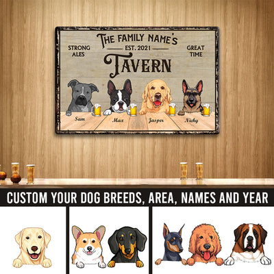 89Customized Tavern beer and dog Customized Printed Metal Sign