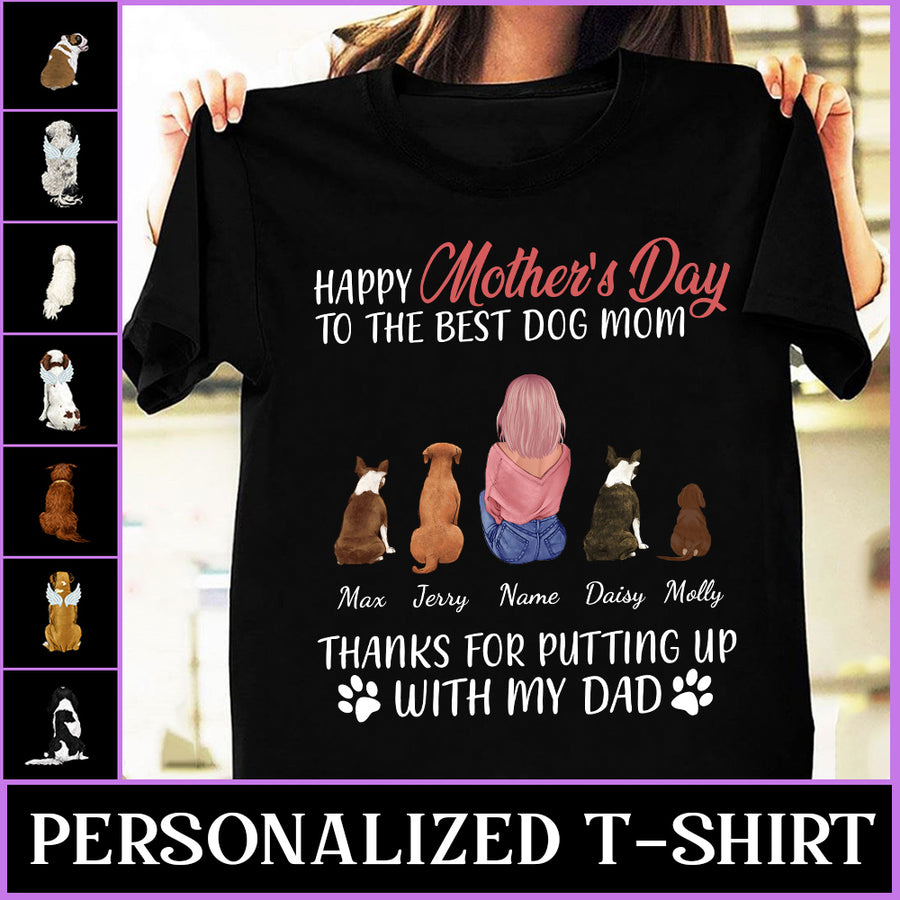 89Customized Personalized 2D T-Shirt Family Happy Mother's Day Dog Mom