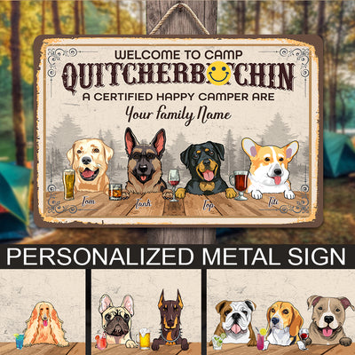 89Customized Personalized Printed Metal Sign Camping Welcome To Camp Dog