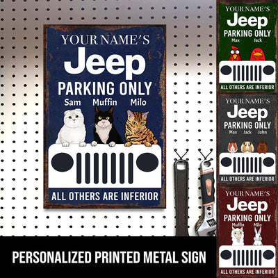 89Customized Personalized Printed Metal Sign Jeep Parking Cat & Pets