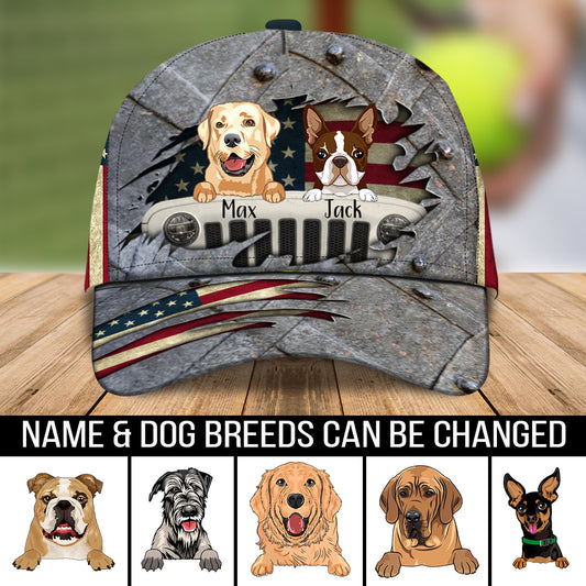 Fastpeace Personalized Cap Jeep Dog American Flag