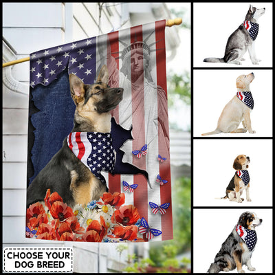 89Customized 4th of July Proud Dog Customized Garden Flag