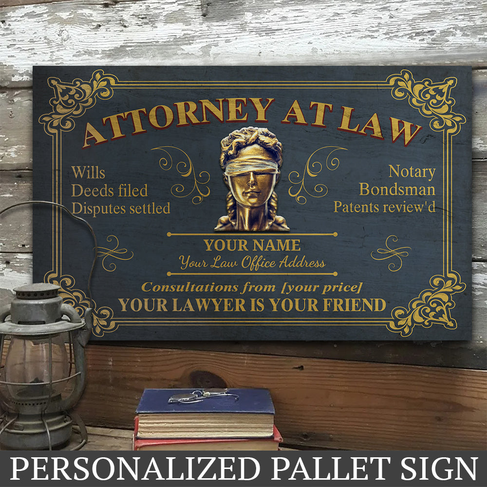 89Customized Personalized Lawyer Pallet Sign