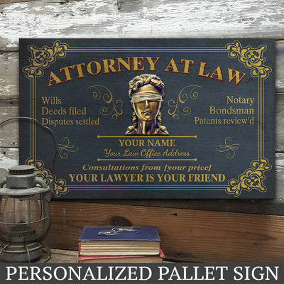 89Customized Personalized Lawyer Pallet Sign