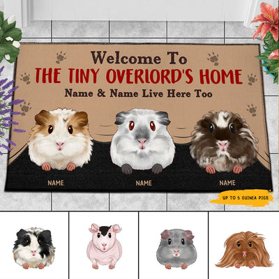 89Customized Welcome To Our Tiny Overloads Guinea Pig Personalized Doormat