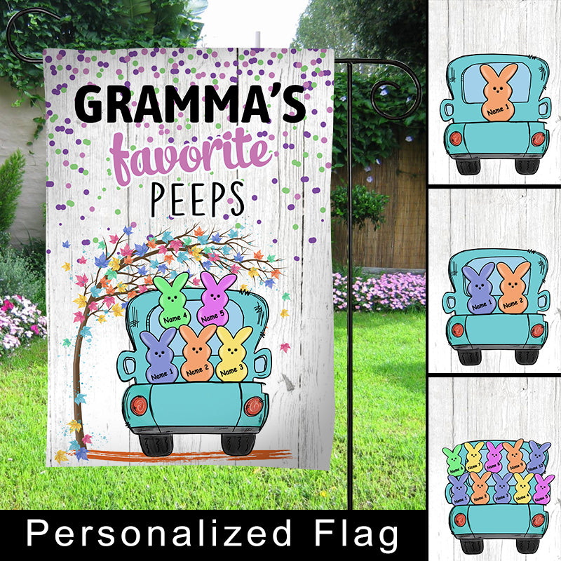 89Customized Family Personalized Flag Grandma's Favorite Peeps Happy Easter