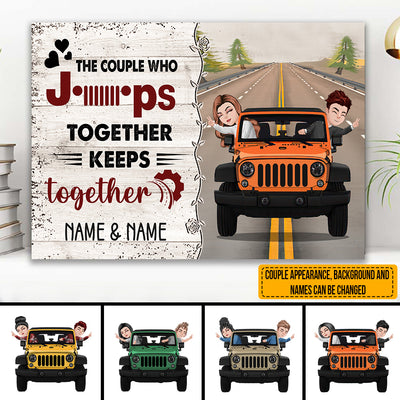 89Customized This is us a little bit crazy a little bit loud & a whole lot of love chibi jeep couple Personalized Horizontal Poster