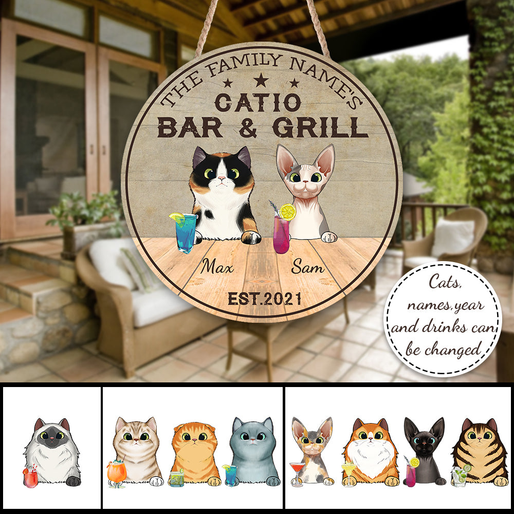 89Customized Catio Bar & Grill Personalized Wood Sign