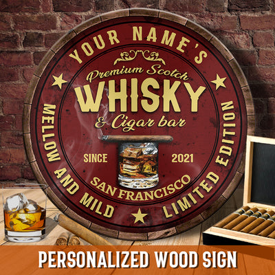 89Customized Scotch whisky & cigar Bar Customized Wood Sign