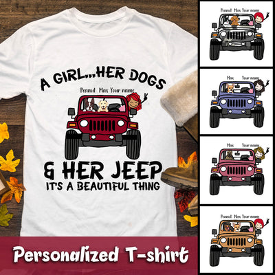 89Customized Personalized Shirt Jeep Girl Dog It's A Beautiful Thing