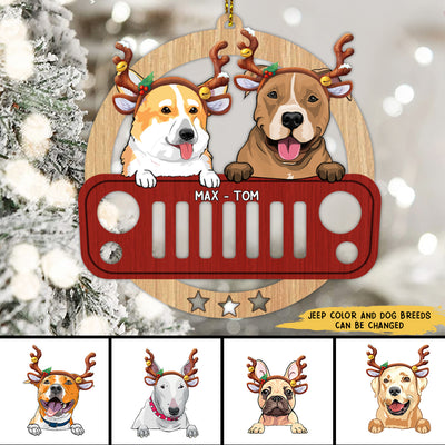 89Customized Jeep Grill and dog Customized Ornament