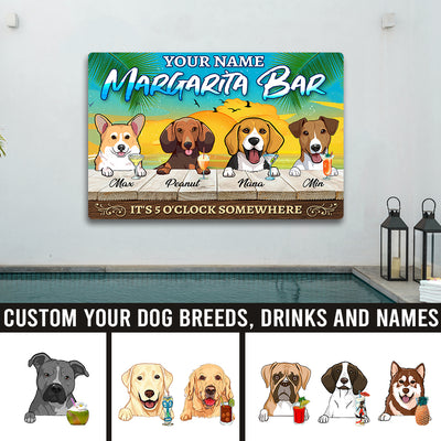 89Customized Margarita Bar dog Customized Printed Metal Sign