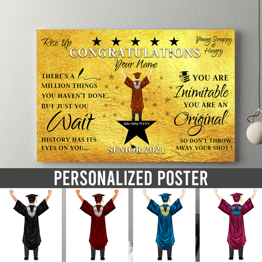 89Customized Personalized Poster Boy Rise Up Graduation 2021