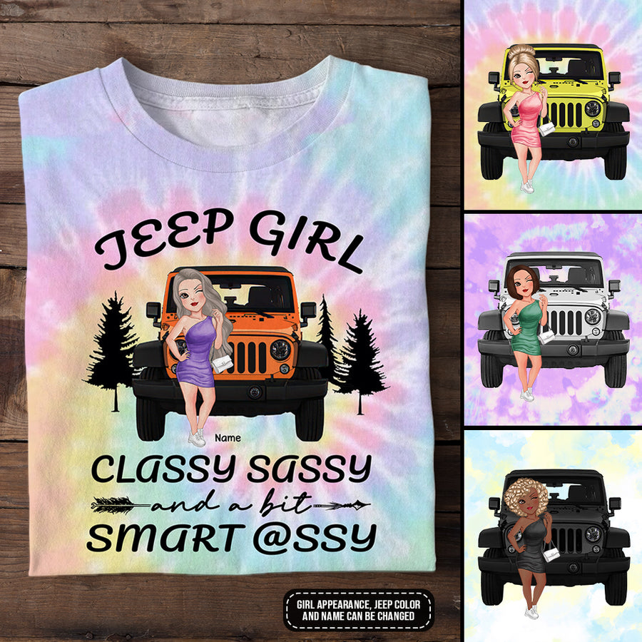 89Customized Jeep chibi girl classy sassy and a bit smart assy Customized 3D Fullfilled Shirt