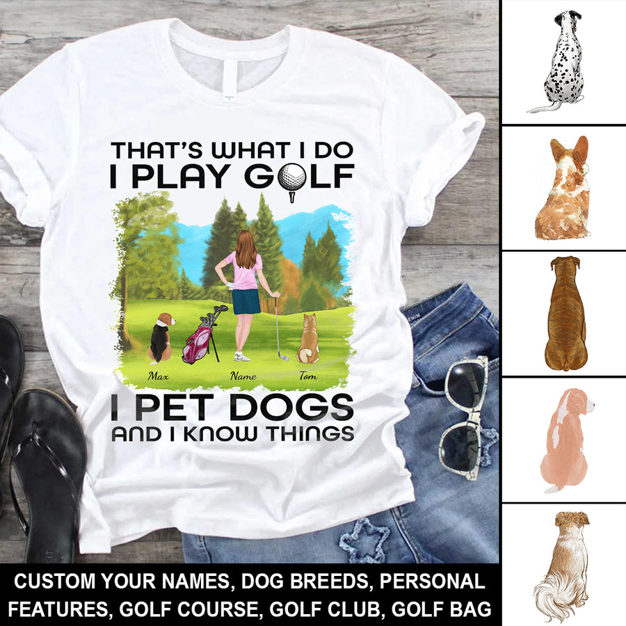 89Customized Golf woman with dog Customized Shirt