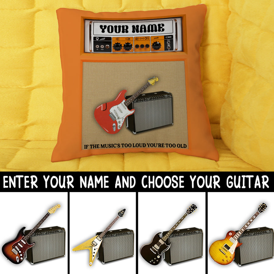 89Customized 3D Orange amp guitar personalized pillow