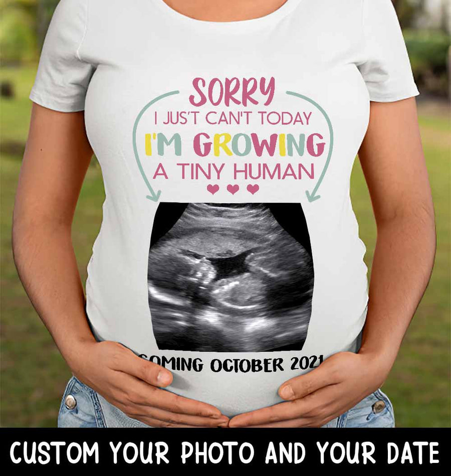 89Customized I'm growing a tiny human personalized shirt