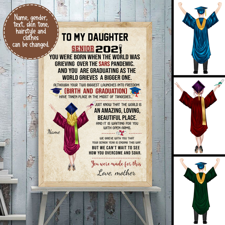 Senior 2021 Graduation personalized poster - Boy version