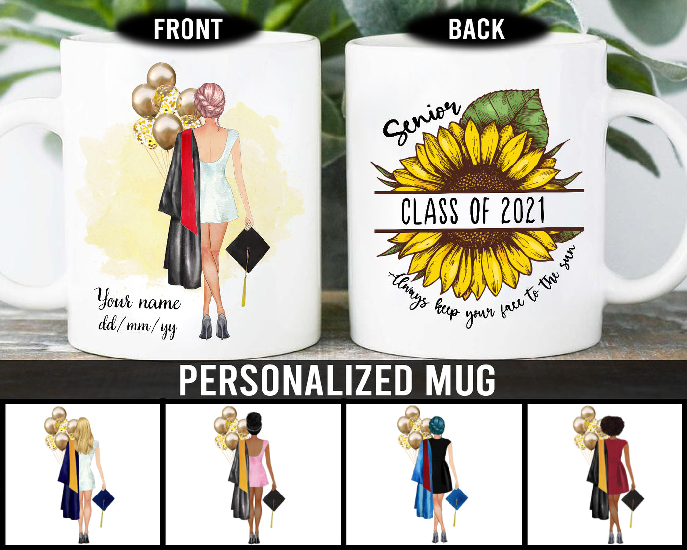 89Customized Personalized Mug Sunflower Graduation 2021