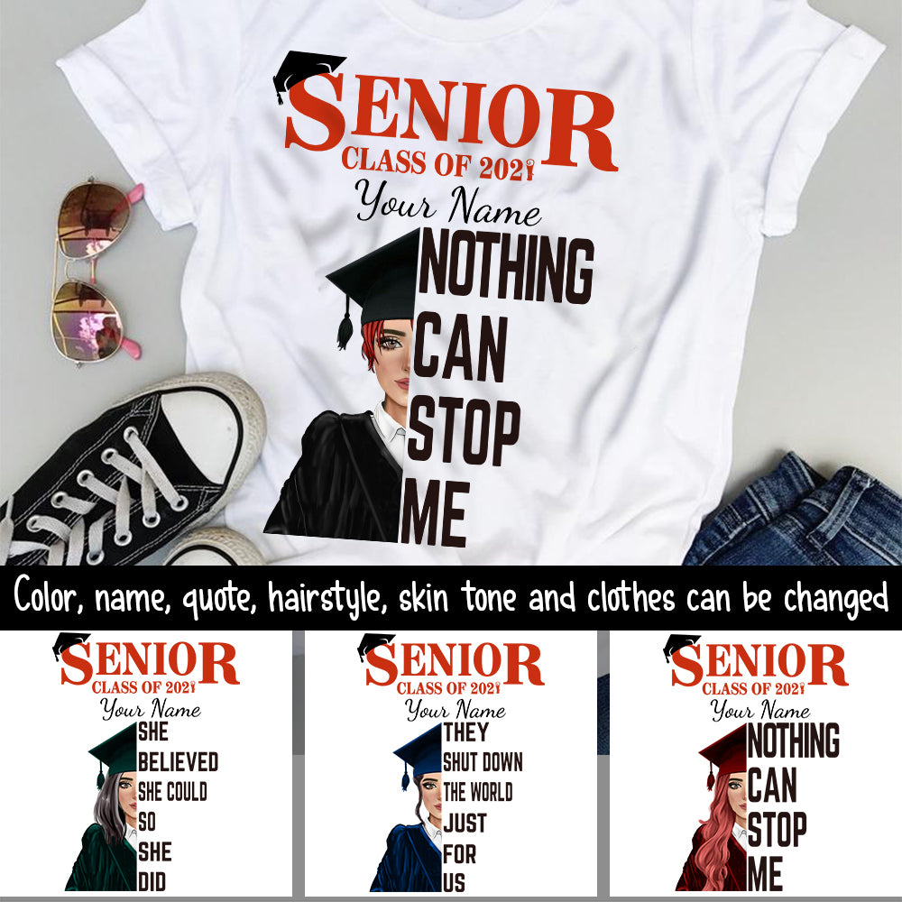 89Customized Senior 2021 graduation personalized shirt