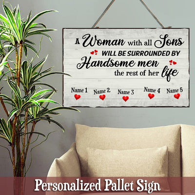 89Customized Personalized Horizontal Pallet Sign Family Woman Of All Sons