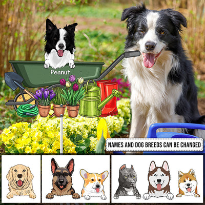 89Customized Gardening With Dogs Metal Garden Art