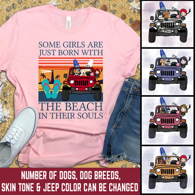 89Customized Personalized Shirt Jeep Beach Dog Girl