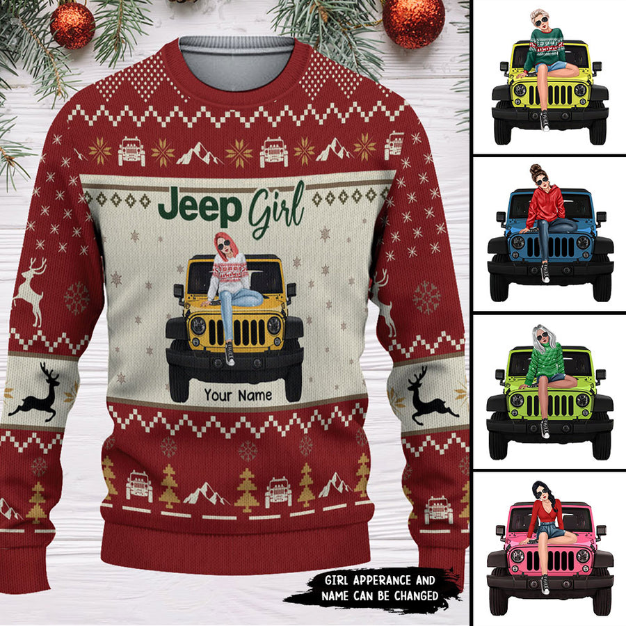 89Customized Jeep Girl the best women drive Jeeps Personalized Sweater