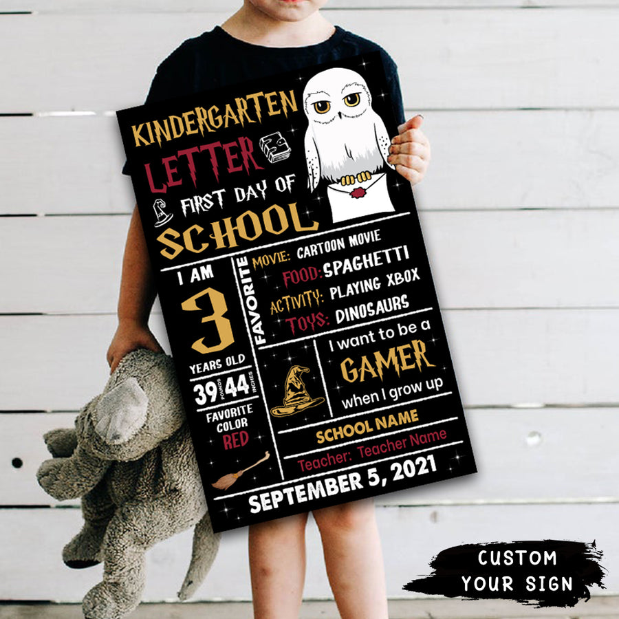 89Customized Back to school letter first day of school personalized pallet sign