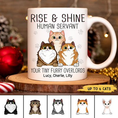 89Customized Rise and Shine Human Servant Cat Personalized Mug