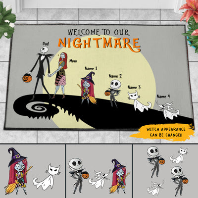 89Customized Welcome to our nightmare 2 personalized doormat