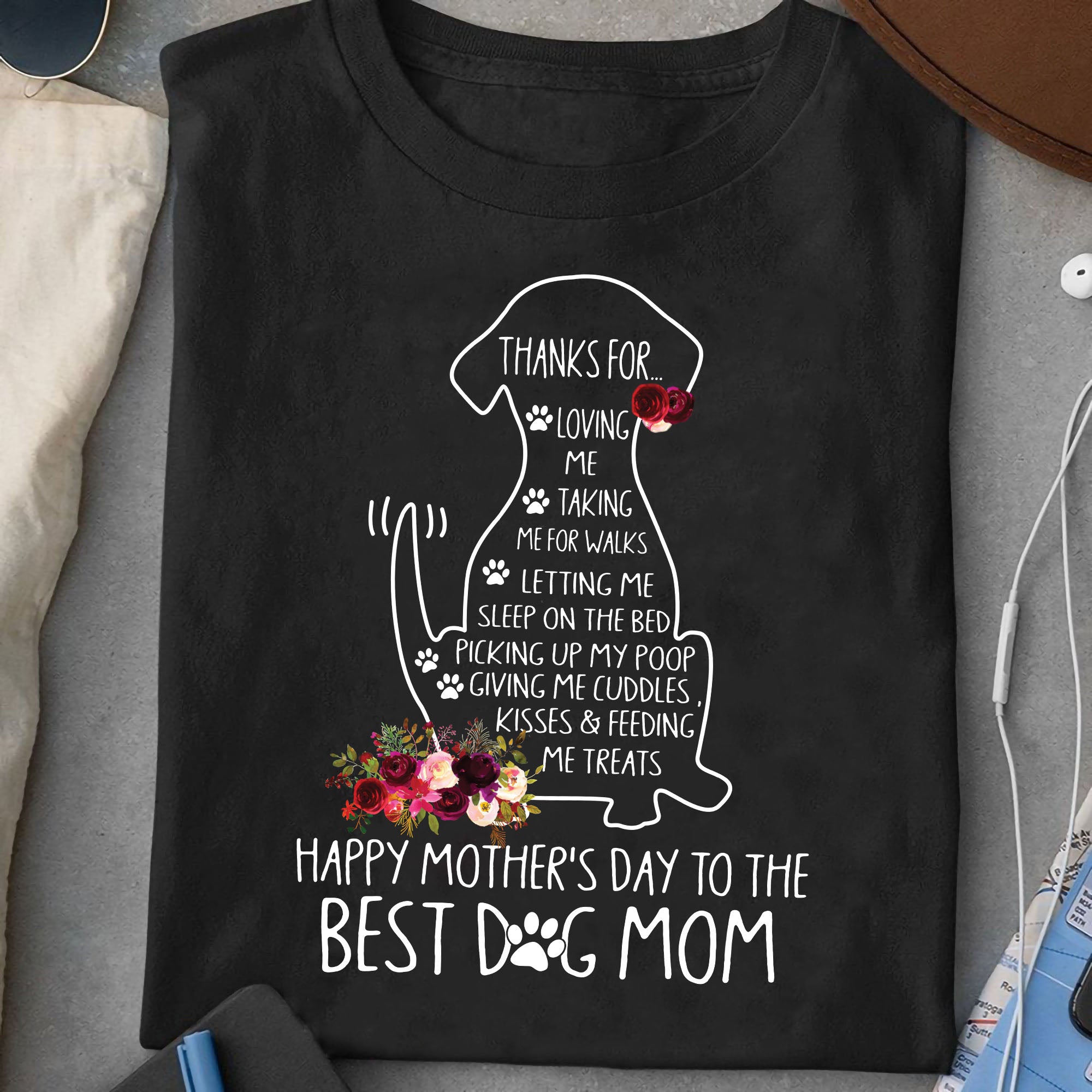 89Customized 2D Shirt Family Happy Mother's Day To The Best Dog Mom