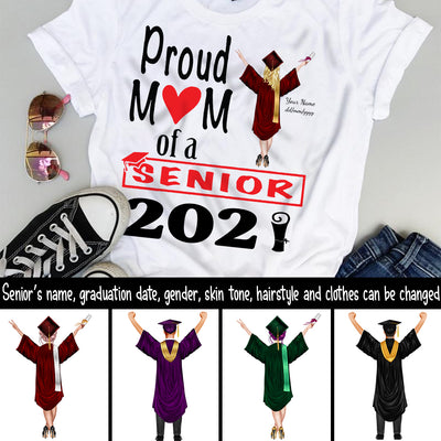 Proud mom of a senior 2021 personalized shirt 2