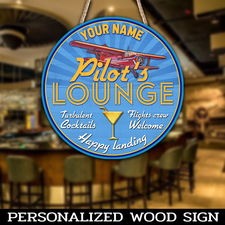 89Customized Pilot's lounge Customized Wood Sign