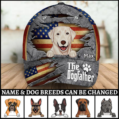 89Customized Personalized Full Print Cap Family American Flag The Dogfather