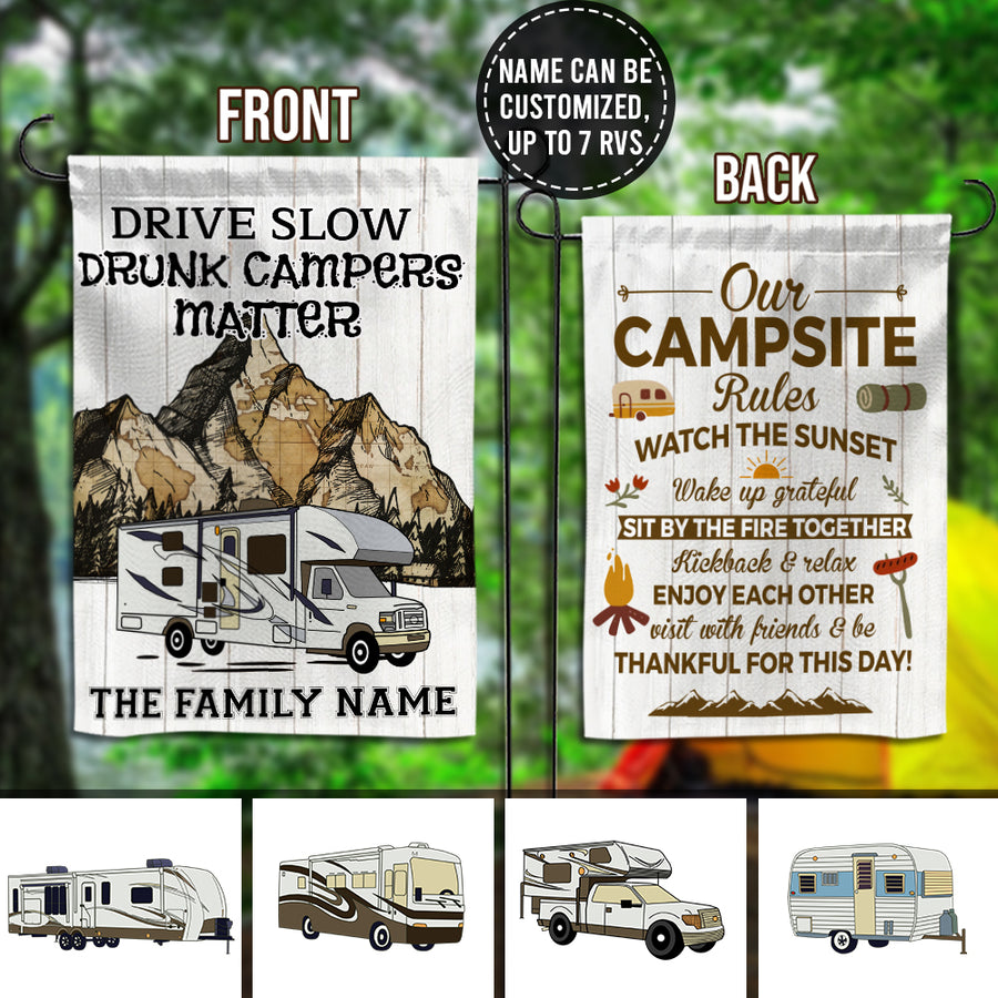 89Customized Happy Campers Customized Flag