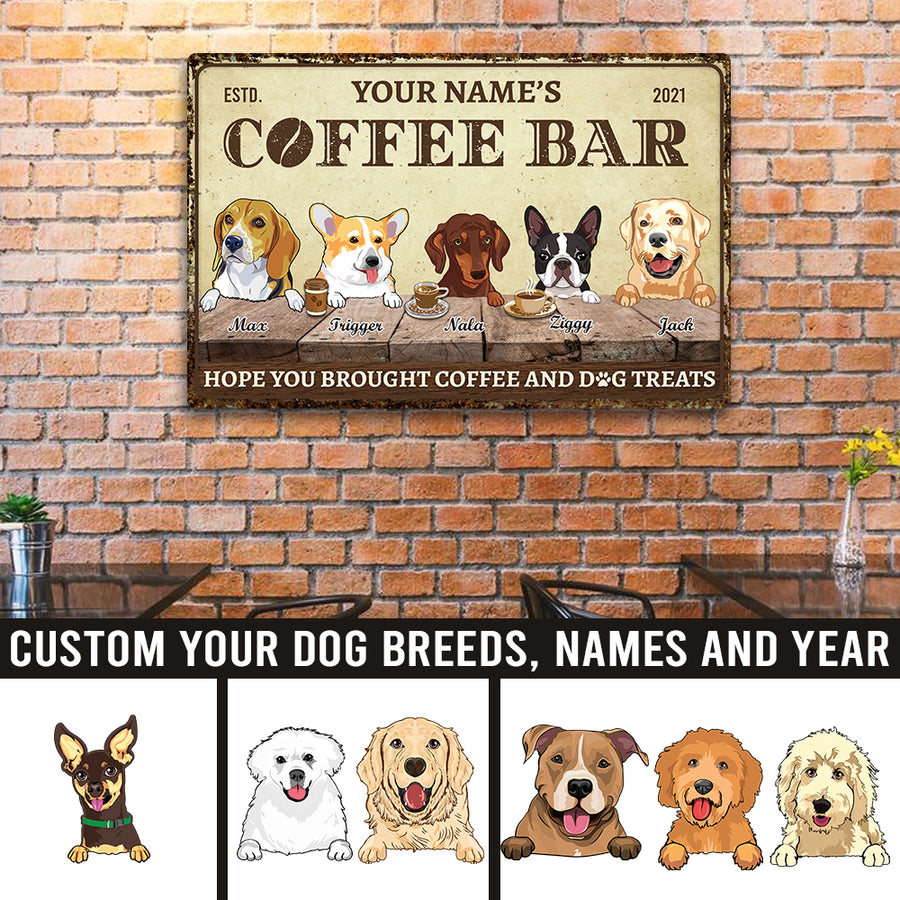 89Customized Coffee bar Dogs Customized Printed Metal Sign
