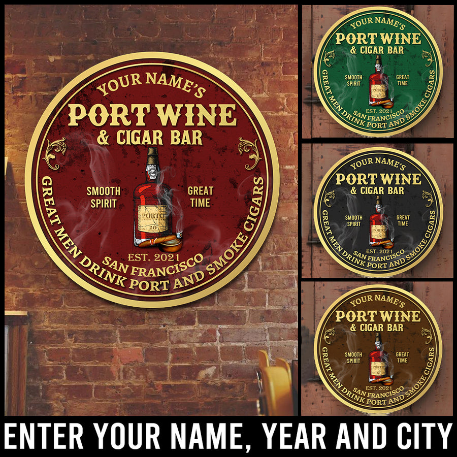 89Customized Port wine & cigar bar Customized Wood Sign