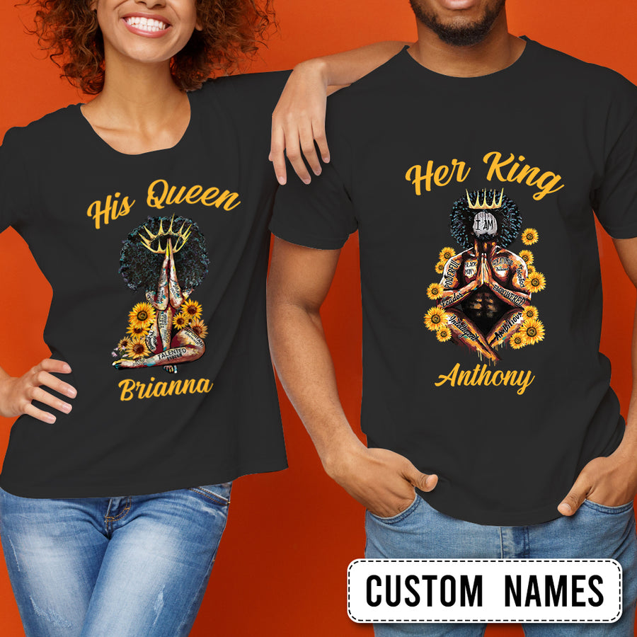 89Customized Her King His Queen Black Couple Black People Shirt