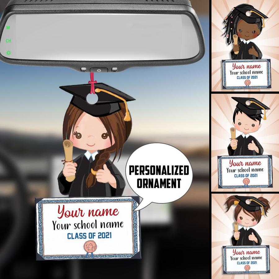 89Customized Personalized Ornament Chibi Girl Boy Graduation