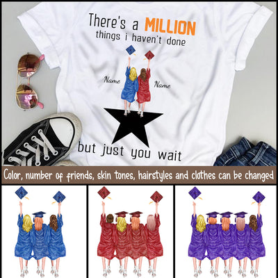 89Customized A million things i havent done best friends senior 2021 graduation personalized shirt