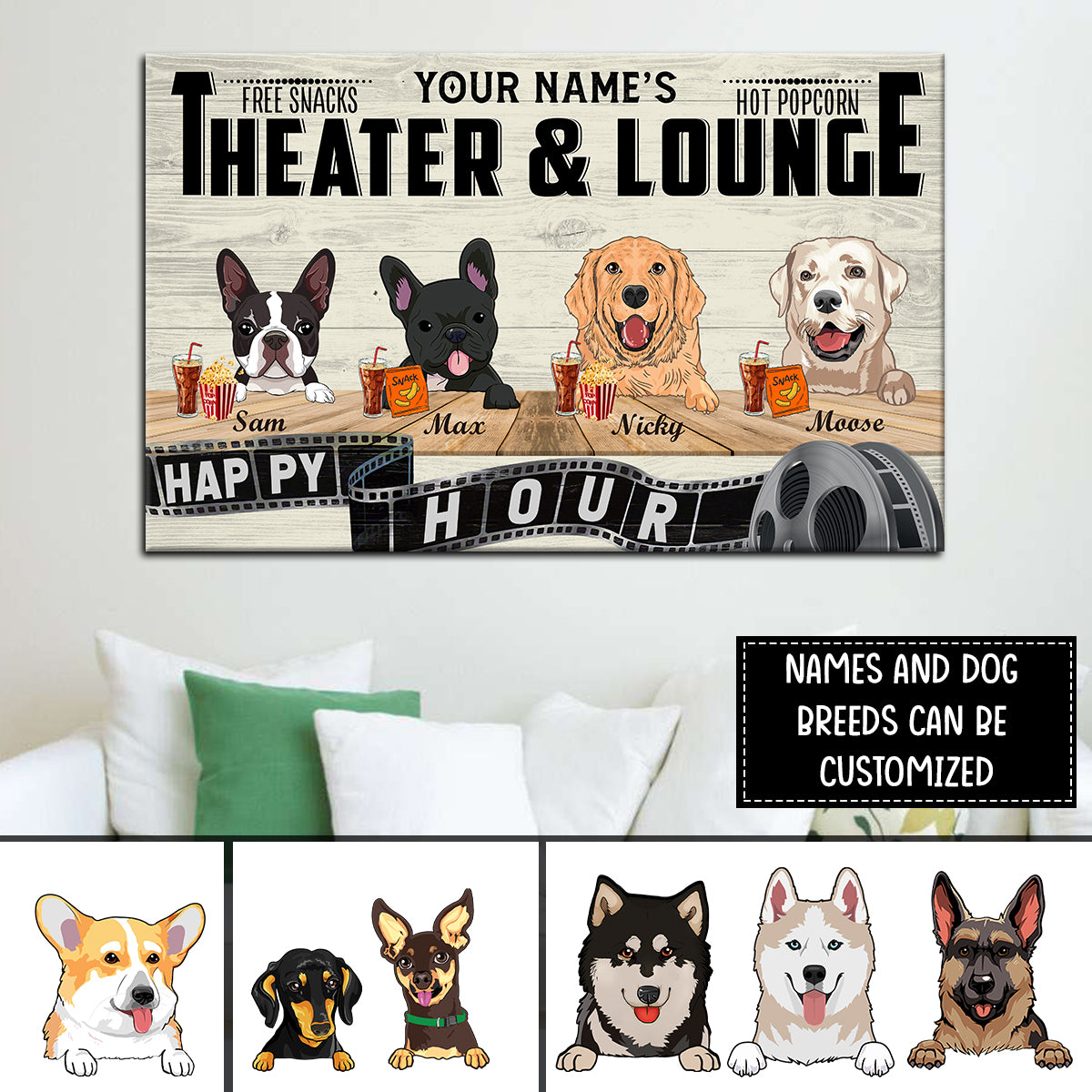 89Customized Theater & lounge Dog Customized Pallet Sign
