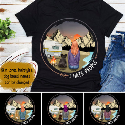89Customized I hate people dog Customized Shirt