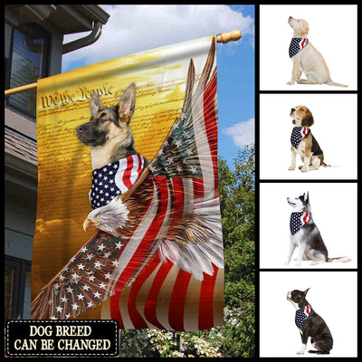 89Customized Proud Eagle Dog America Customized Garden Flag