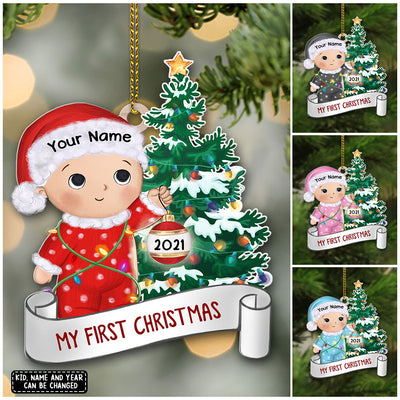 89Customized Baby's first Christmas personalized ornament