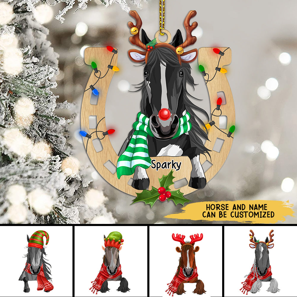 89Customized Horse Lovers Christmas Personalized One Sided Ornament