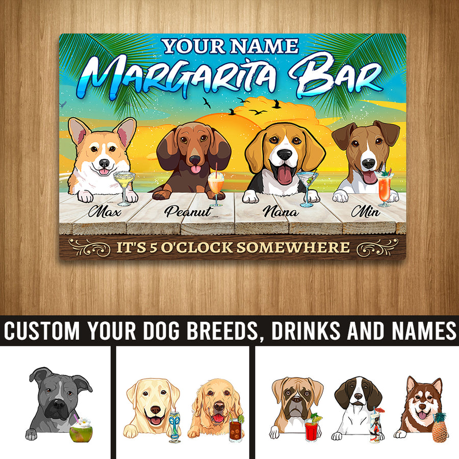 89Customized Margarita Bar dog Customized Printed Metal Sign