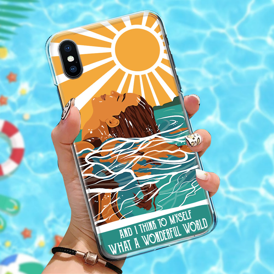 89Customized Swimming What A Wonderful World Phonecase