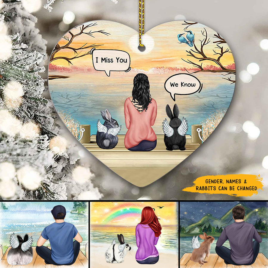 89Customized I miss you Rabbit Lovers Personalized Ornament